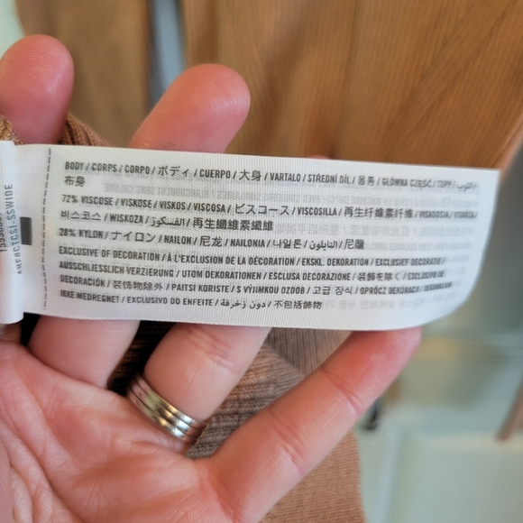 Abercrombie & Fitch Tan Knit Long Sleeve Midi Dress - Picture 6 of 7